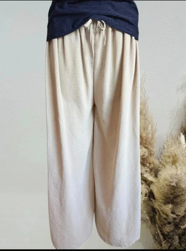 Pantalón fluido beige liso T36/44 mujer – photo 2